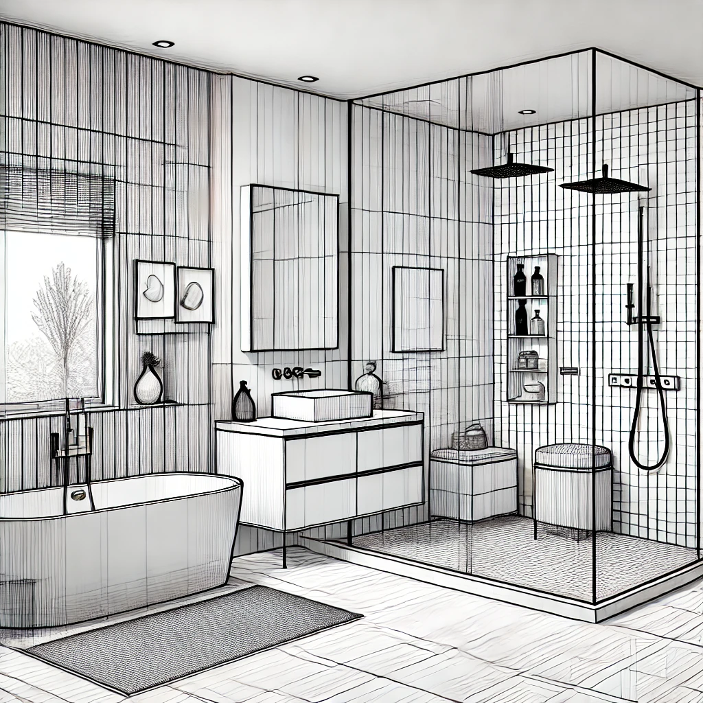 Bathroom design wireframe