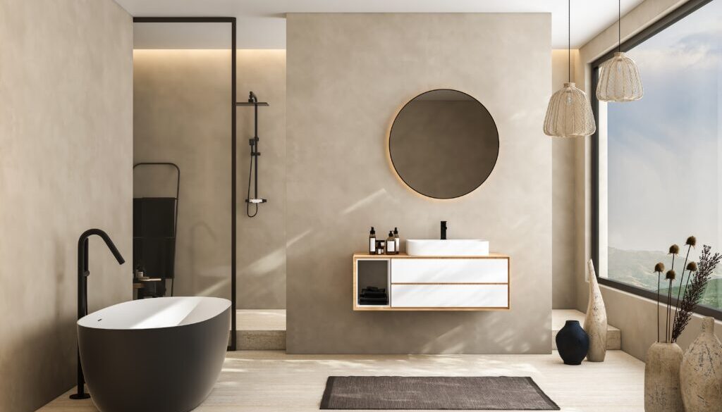Modern,Minimalist,Bathroom,Interior,,Modern,Bathroom,Cabinet,,White,Sink,,Wooden