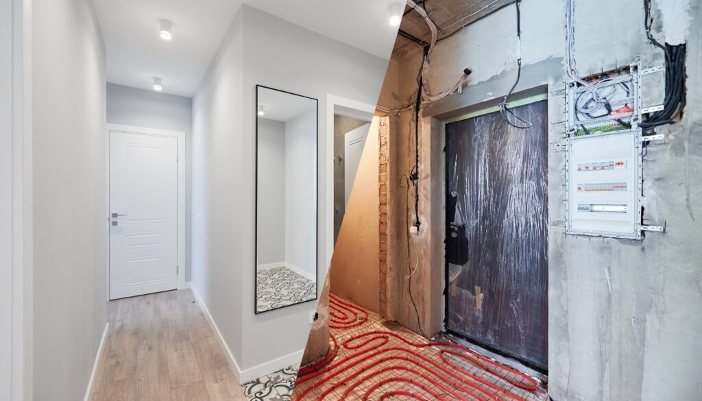 Comparison,Of,Old,Flat,With,Underfloor,Heating,Pipes,And,New