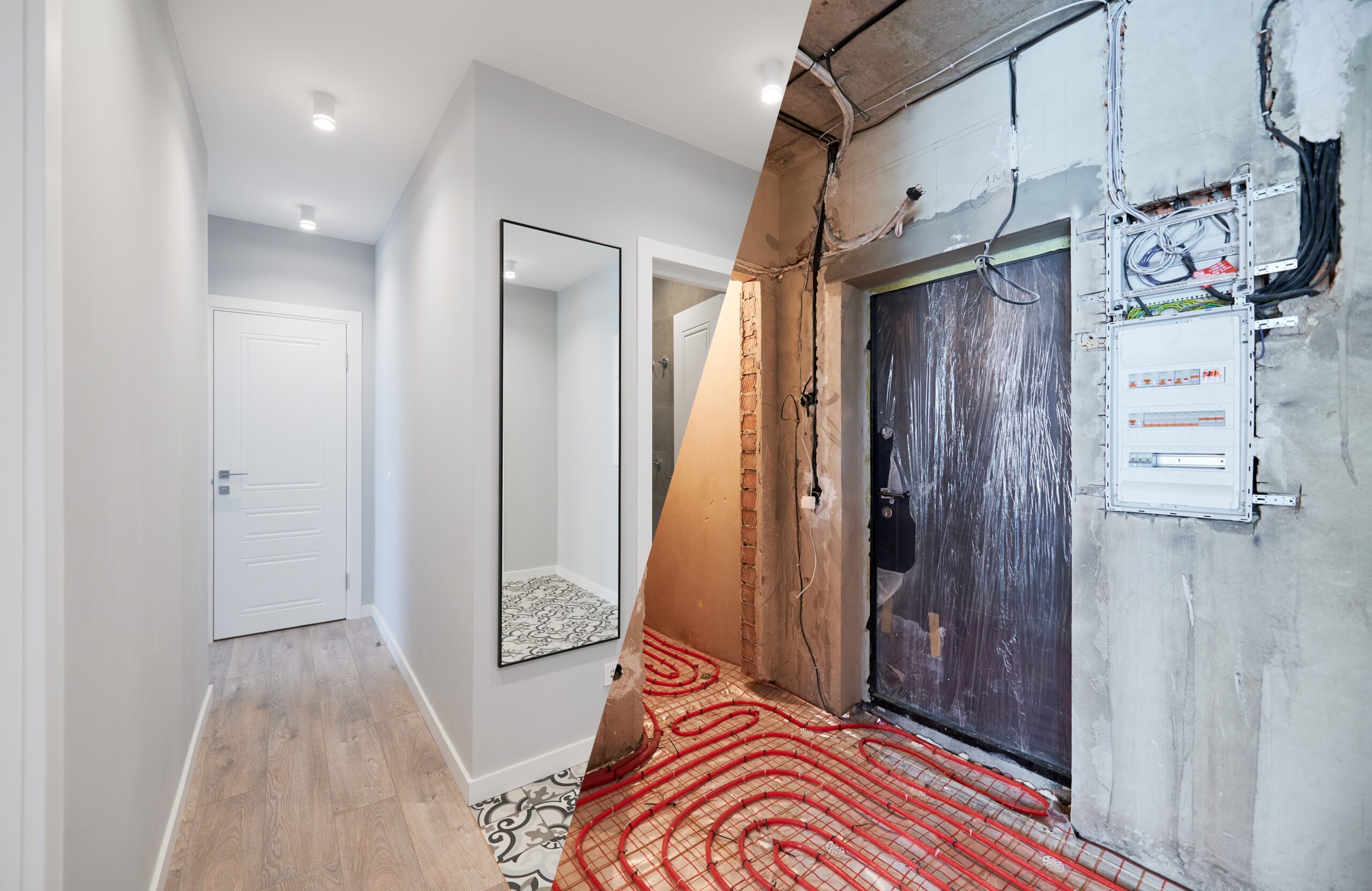 Comparison,Of,Old,Flat,With,Underfloor,Heating,Pipes,And,New